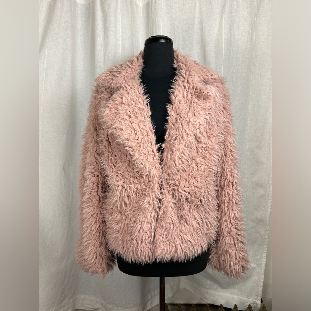 Dusty Rose Faux-Fur Jacket